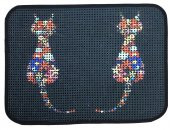 Miapet Elekli Desenli Kedi Tuvalet Önü Paspası 60 x 45 cm Ters Kediler - 1