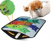 Miapet Elekli Desenli Kedi Tuvalet Önü Paspası 60 X 45 Cm Yedi Kedi - 1