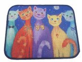 Miapet Elekli Desenli Kedi Tuvalet Önü Paspası 60 x 45 cm Papyonlu Kedi - 1
