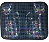 Miapet Elekli Desenli Kedi Tuvalet Önü Paspası 60 x 45 cm Yan Kediler - 1