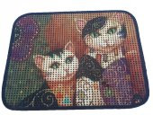 Miapet Elekli Desenli Kedi Tuvalet Önü Paspası 60 X 45 Cm Maske - 1