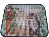 Miapet Elekli Desenli Kedi Tuvalet Önü Paspası 60 x 45 cm Vazo - 1