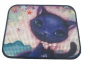 Miapet Elekli Desenli Kedi Tuvalet Önü Paspası 60 x 45 cm Mavi Kedi - 1