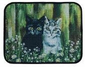 Miapet Elekli Desenli Kedi Tuvalet Önü Paspası 60 x 45 cm Siyah-Beyaz Kediler - 1