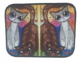 Miapet Elekli Desenli Kedi Tuvalet Önü Paspası 60 x 45 cm Kahve Beyaz Kedi - 1