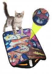 Miapet Elekli Desenli Kedi Tuvalet Önü Paspası 60 x 45 cm Kedi Suratlar - 2