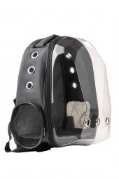 Miapet Corner Şeffaf Astronot Kedi Köpek Taşıma Çantası 42x22x33 Cm Siyah - 1
