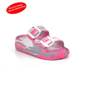 Kız Çocuk Pembe Tokalı Ortopedik Rahat Günlük Plaj Terlik - 1