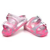 Kız Çocuk Pembe Tokalı Ortopedik Rahat Günlük Plaj Terlik - 4
