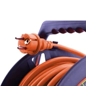 Plastik Makaralı Seyyar IP20 4 Prizli Uzatma Kablosu 3x2.5 mm CCA Kablo 50 Metre Termal Sigorta - 4