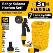 SGS Bahçe Sulama Hortum Seti 7 Fonksyonlu Tabanca ve 15 Metre Uzayan Hortum - 1