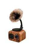 nilin Ft-05 Retro Mini Ahşap Gramafon Bluetooth Radio Hoparlör - 1