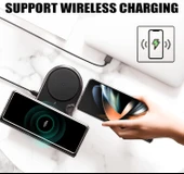 Samsung Galaxy Z Fold 4 Uyumlu Kamera Korumalı Magsafe Wireless Şarj Özellikli Şeffaf Silikon Kılıf - 5