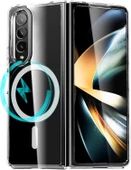 Samsung Galaxy Z Fold 4 Uyumlu Kamera Korumalı Magsafe Wireless Şarj Özellikli Şeffaf Silikon Kılıf - 1