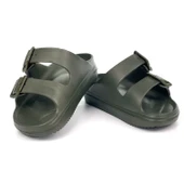 Erkek Çocuk Haki Tokalı Figürlü Ortopedik Rahat Günlük Plaj Terlik - 4