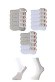 Gri ve Beyaz Erkek Babet Çorap 15 çift - 1