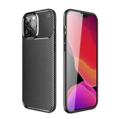 iPhone 14 Pro Max Uyumlu Kamera Korumalı Darbe Önleyici Carbon Brushed Silikon Kılıf - 1