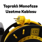 Kapaklı Plastik Makaralı Seyyar %100 Bakır Kablo 4 Prizli 40 Metre Uzatma Kablosu 3x2.5 mm H05VV-F - 4