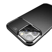 iPhone 14 Pro Max Uyumlu Kamera Korumalı Darbe Önleyici Carbon Brushed Silikon Kılıf - 8