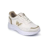 Kadın Beyaz Altın Hafif Fileli Günlük Rahat Sneaker Spor Ayakkabı - 2