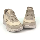 Kadın Bej Hafif Fileli Günlük Rahat Sneaker Spor Ayakkabı thumbnail 1