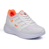 Kadın Beyaz Oranj Fileli Günlük Rahat Sneaker Spor Ayakkabı thumbnail 3