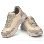Kadın Bej Hafif Fileli Günlük Rahat Sneaker Spor Ayakkabı thumbnail 2