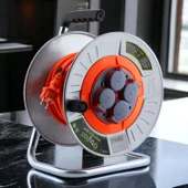 Metal Makaralı Seyyar Kablo Kapaklı 4 Prizli Uzatma Kablosu 3x2.5 mm CCA Kablo 30 Metre - 4