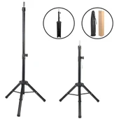 Kuaför Eğitim Mankeni İçin Metal Tripod / Siyah + Taşıma Çantası - 1