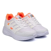 Kadın Beyaz Oranj Fileli Günlük Rahat Sneaker Spor Ayakkabı thumbnail 1