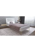 Ninnimo  YENİ STİLL 90x190 Yatak Uyumlu Mdf Beyaz Tek Kişilik Karyola - 2