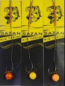 Hazır Yüzen Sazan Rig Takımı Yuvarlak Boncuklu 12 mm 3 lü Paket - 1