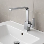 Kare Lavabo Bataryası Gordon Seri Tam Takım 5 Yıl Garantili krom musluk - 1