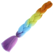 Afrika Örgülük Ombreli Sentetik Saç 100 Gr. / Tcu / Sarı / Açık Mavi / Mor - 1