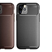 iPhone 12 Pro Uyumlu Kamera Korumalı Darbe Önleyici Carbon Brushed Silikon Kılıf - 2