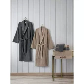 Cotton box Folkart Aile Bornoz Seti Yamka Bej Antrasit - 1