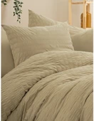 Cotton Box Crepe Penye  çift Kişilik Nevresim Takımı Bej - 1