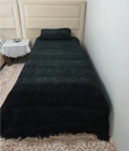 akıllı ip  El Dokuma akriilik ip  Tek Kişilik Yatak Örtüsü 160*240  SİYAH - 1