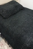 akıllı ip  El Dokuma akriilik ip  Tek Kişilik Yatak Örtüsü 160*240  SİYAH - 3