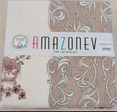 Amazon Ev Pamuk Dokuma Tek Kişilik Pike 160*240 Cm Damaks Kahve - 1