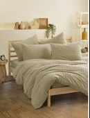 Cotton Box Crepe Penye  çift Kişilik Nevresim Takımı Bej - 3