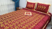 Nayır Çift Kişilik Saten Pullu Yatak Örtüsü Bordo - 1