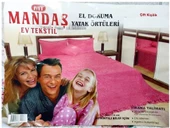 Tavşan Tüyü Peluş El Dokuma Yumuşak Dokulu Çift Kişilik Yat ak Örtüsü (280x260)-pembe - 1