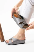 Albishoes Kadın Konfor Modeli Günlük Rahat Kısa Topuklu Anatomik Anne Orta Yaş Genç Ev Içi Terliği - 4