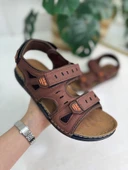 Günlük Erkek Sandalet Kalın Ortopedik Dikişli Taban Cırtlı Havuz Deniz Ayakkabısı 5201 - 1