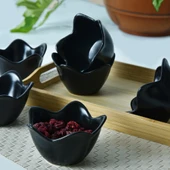 Keramika Siyah Zambak Çerezlik 12 Cm 6 Adet - 3