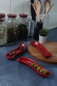 Keramika Kırmızı İvory Zeytinlik 18 Cm 3 Adet - 1