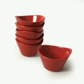 Keramika Tigela Kırmızı Çerezlik 11 Cm 6 Adet - 3
