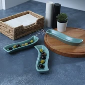 Keramika Mat Açık Yeşil İvory Zeytinlik 3 Adet 18 Cm - 1