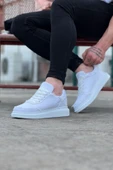 Beyaz Kot Kumaş Erkek Casual Ayakkabı - 2